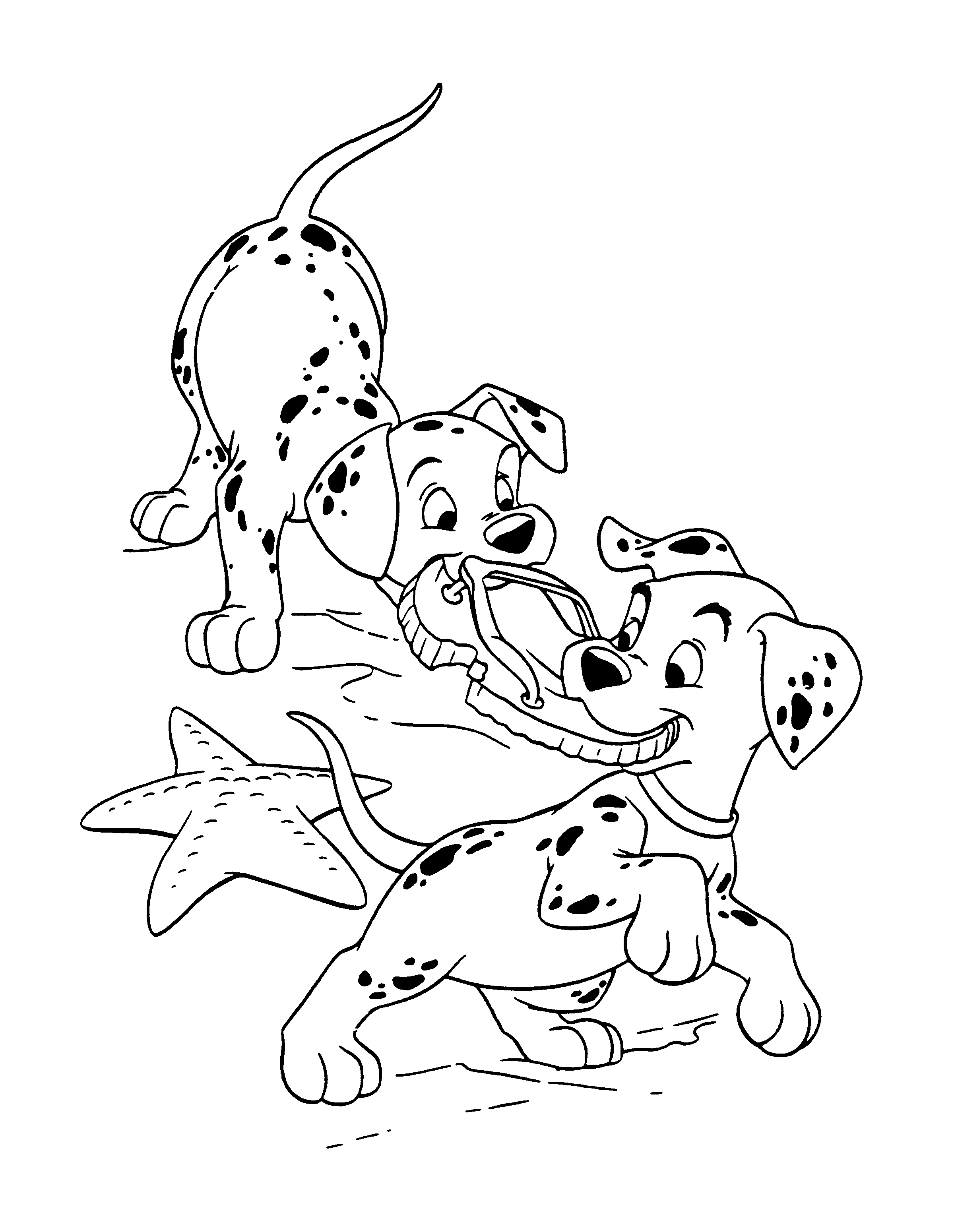 Dalmatians to print for a beautiful coloring