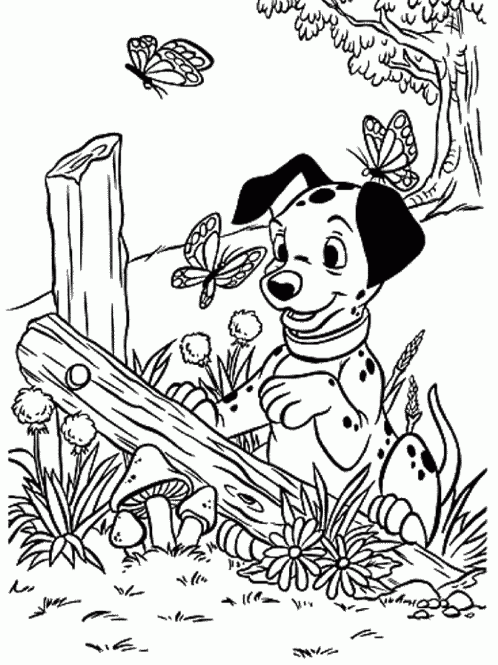 20 dalmatians to print for free   20 Dalmatians Kids Coloring Pages