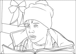 Kevin with a beanie (Home Alone Coloring Page)