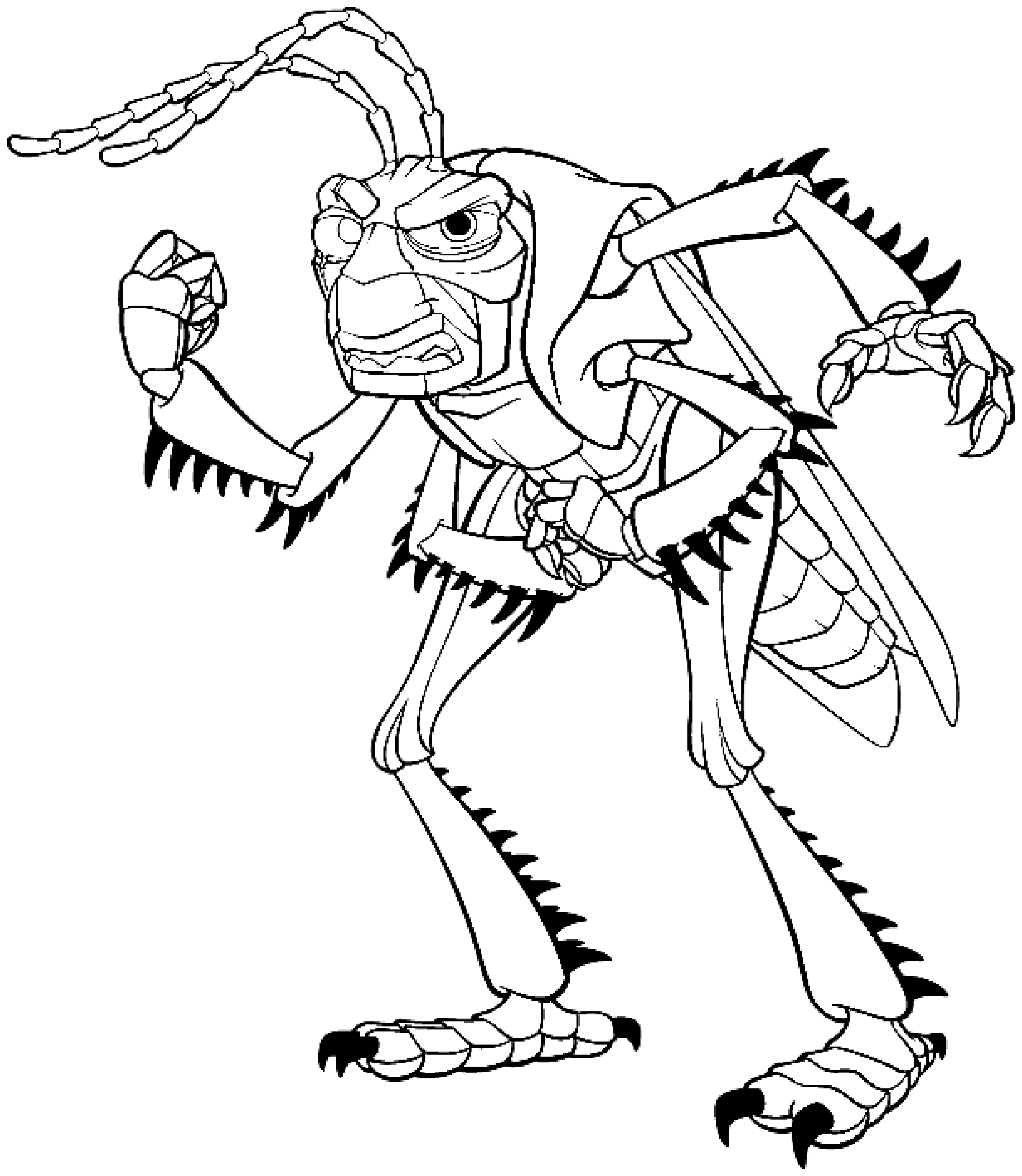 This nasty cricket will grumble if you don't put some colors on it!