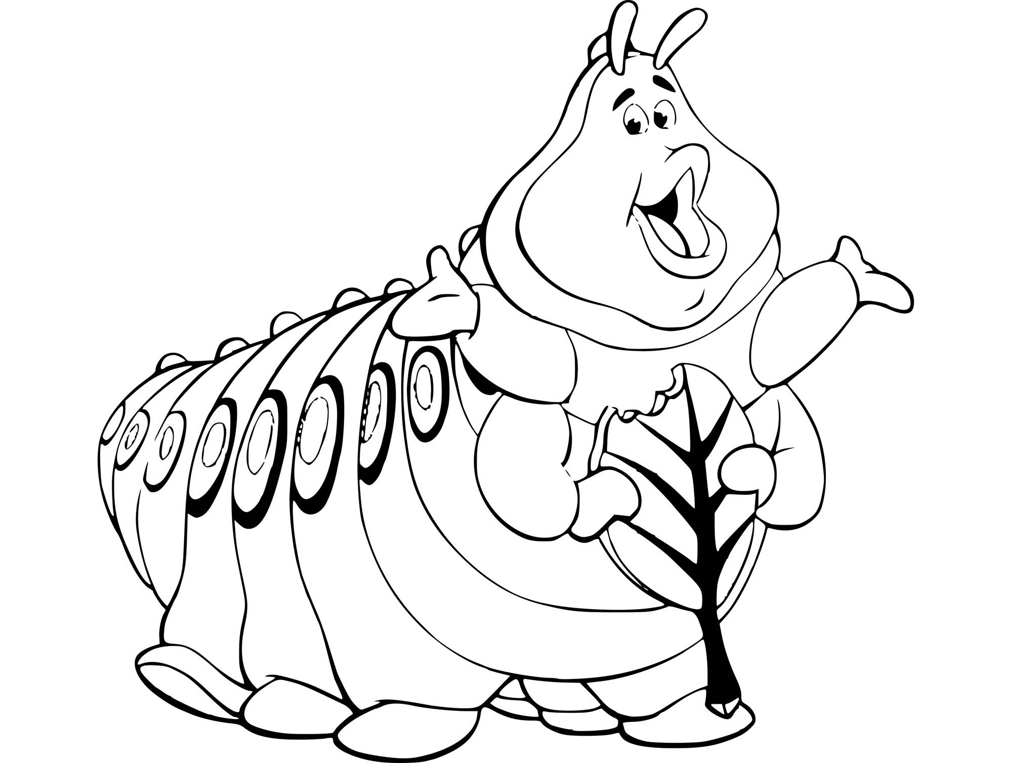 This big caterpillar is inviting you to color it!