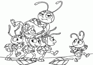 Coloring page a bugs life for kids
