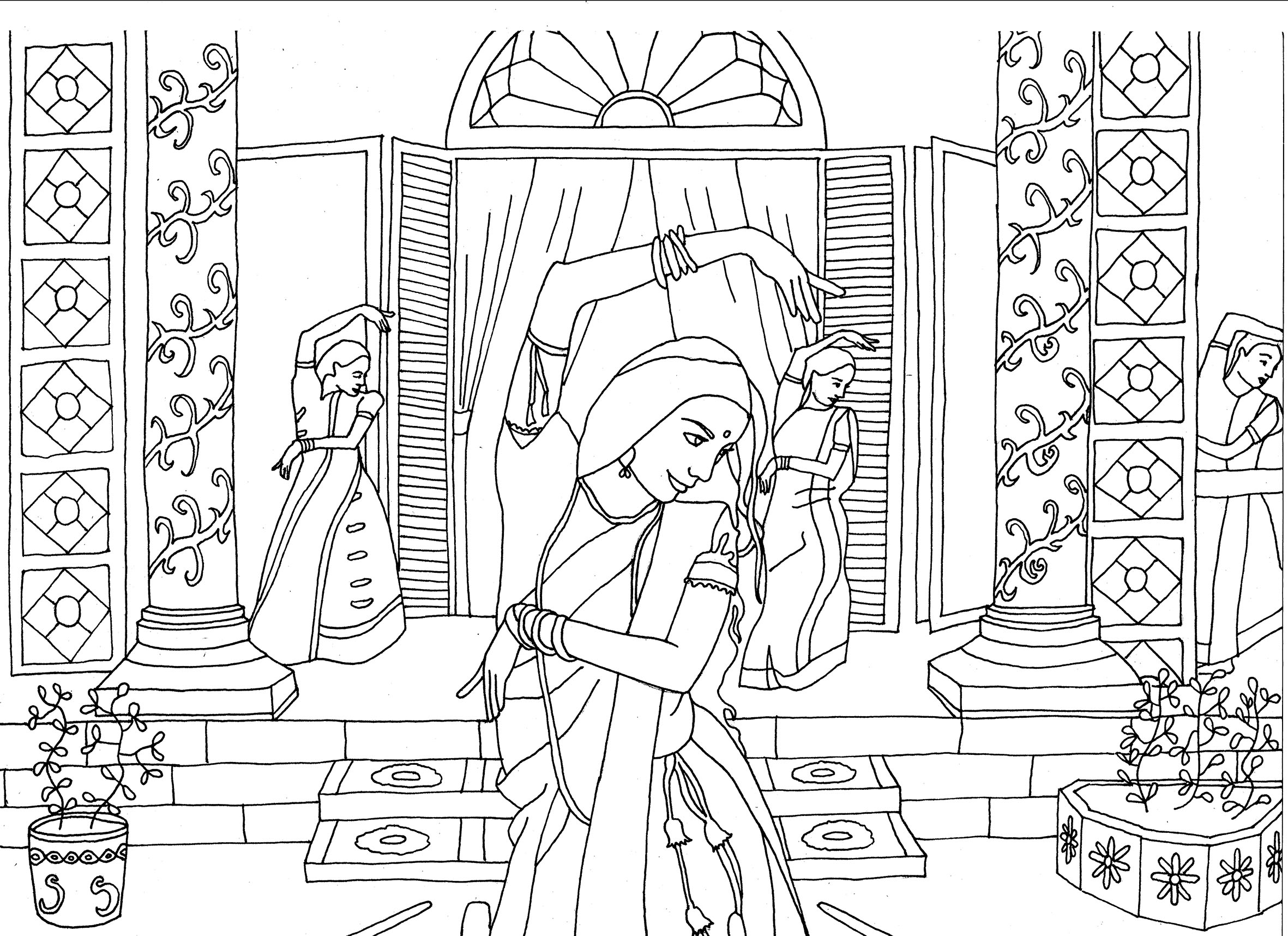 Simple Adult coloring page for kids