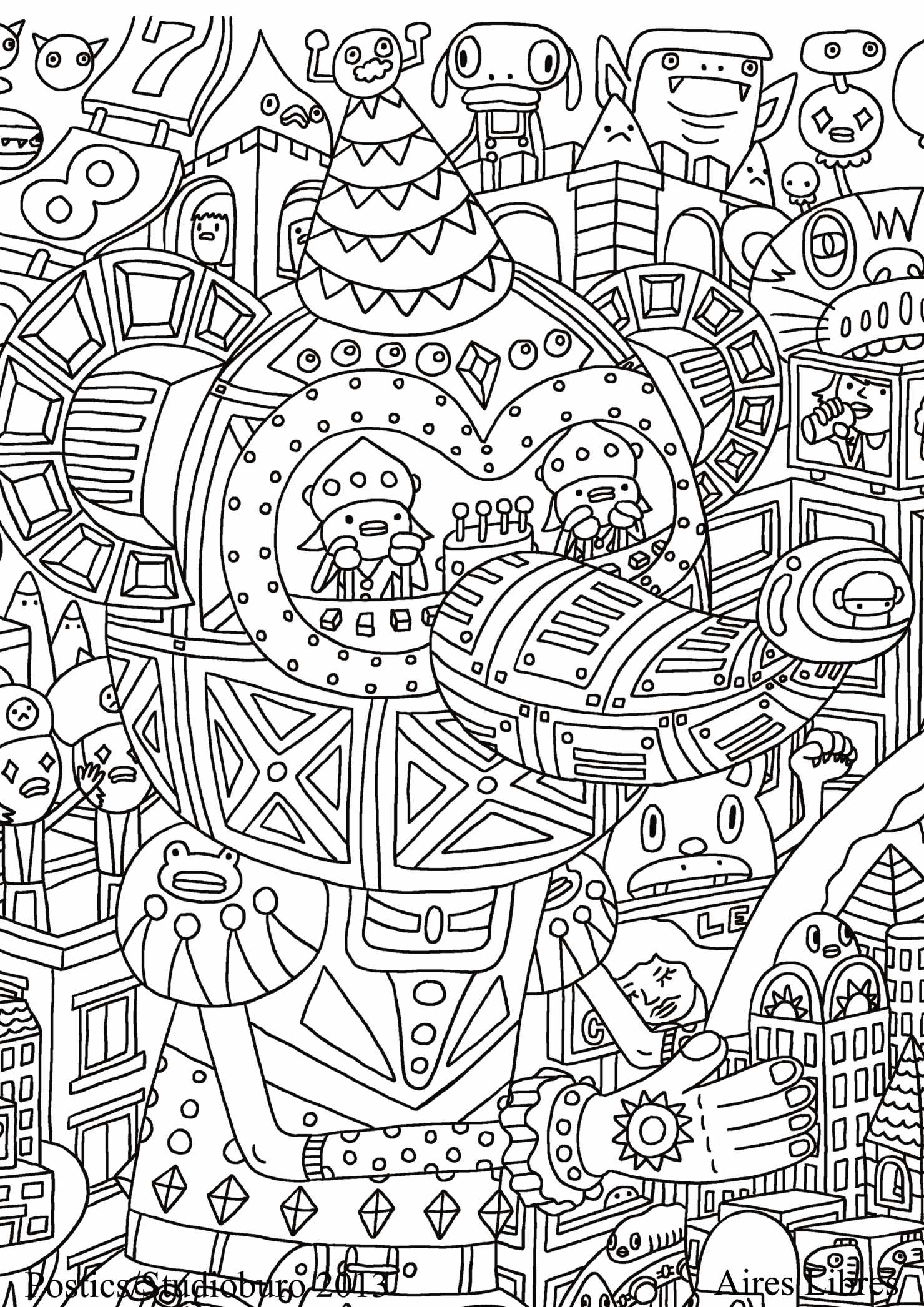 Free Adult coloring page to print and color, for kids