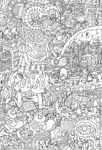 Coloring page adult for kids
