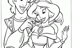Aladdin (and Jasmine) Coloring Pages for Kids