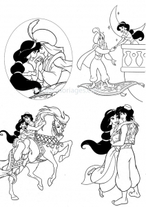 Coloring page aladdin (and jasmine) to print for free