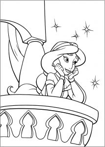 Aladdin (and Jasmine) - Free printable Coloring pages for kids