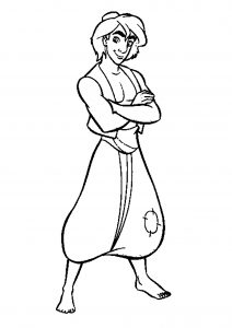 Coloring page aladdin (and jasmine) to color for children