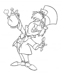 Alice in Wonderland coloring pages for kids