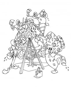 Alice in Wonderland coloring pages for kids