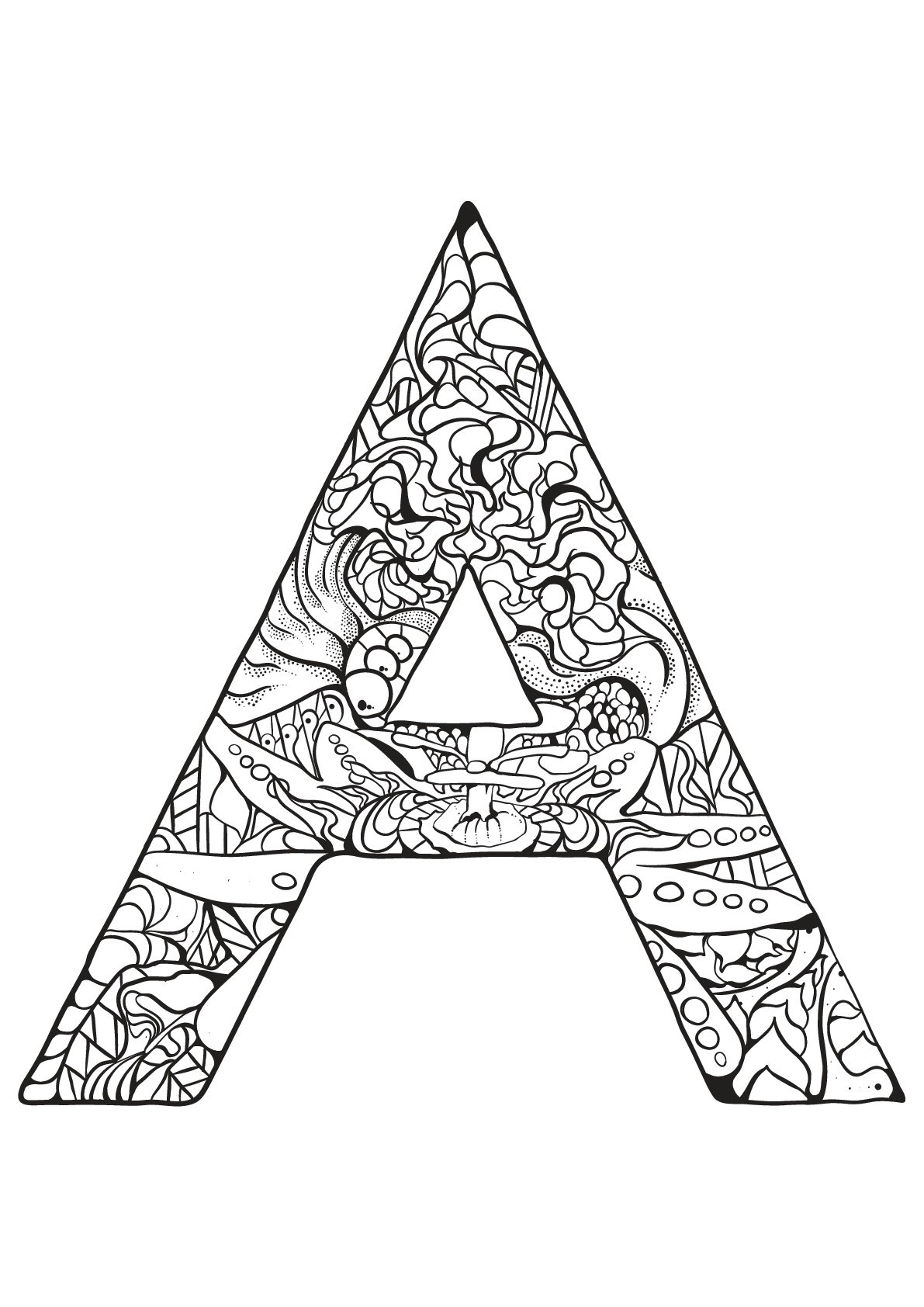 Download Alphabet for children : A - Alphabet Kids Coloring Pages