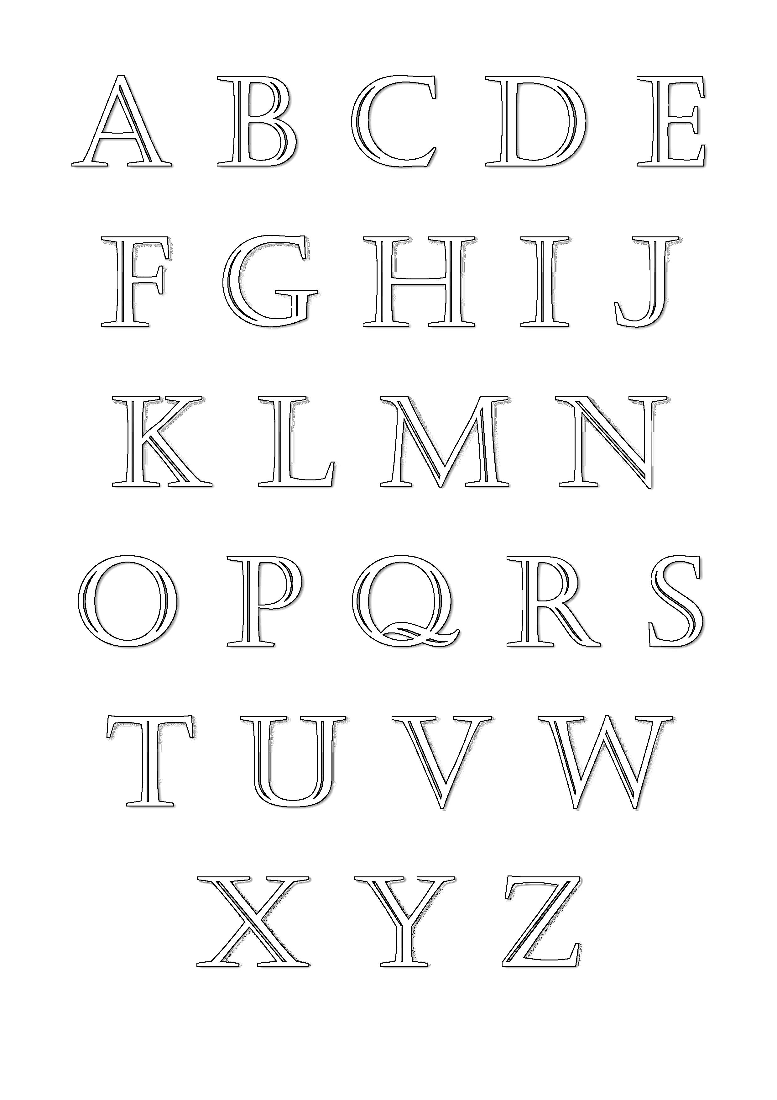 Beautiful Alphabet coloring page : From A to Z (Elegant font)