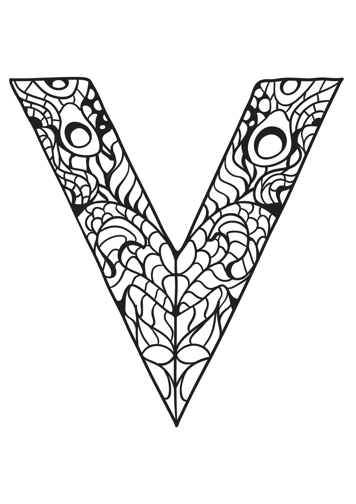 Alphabet for kids : V - Alphabet Kids Coloring Pages