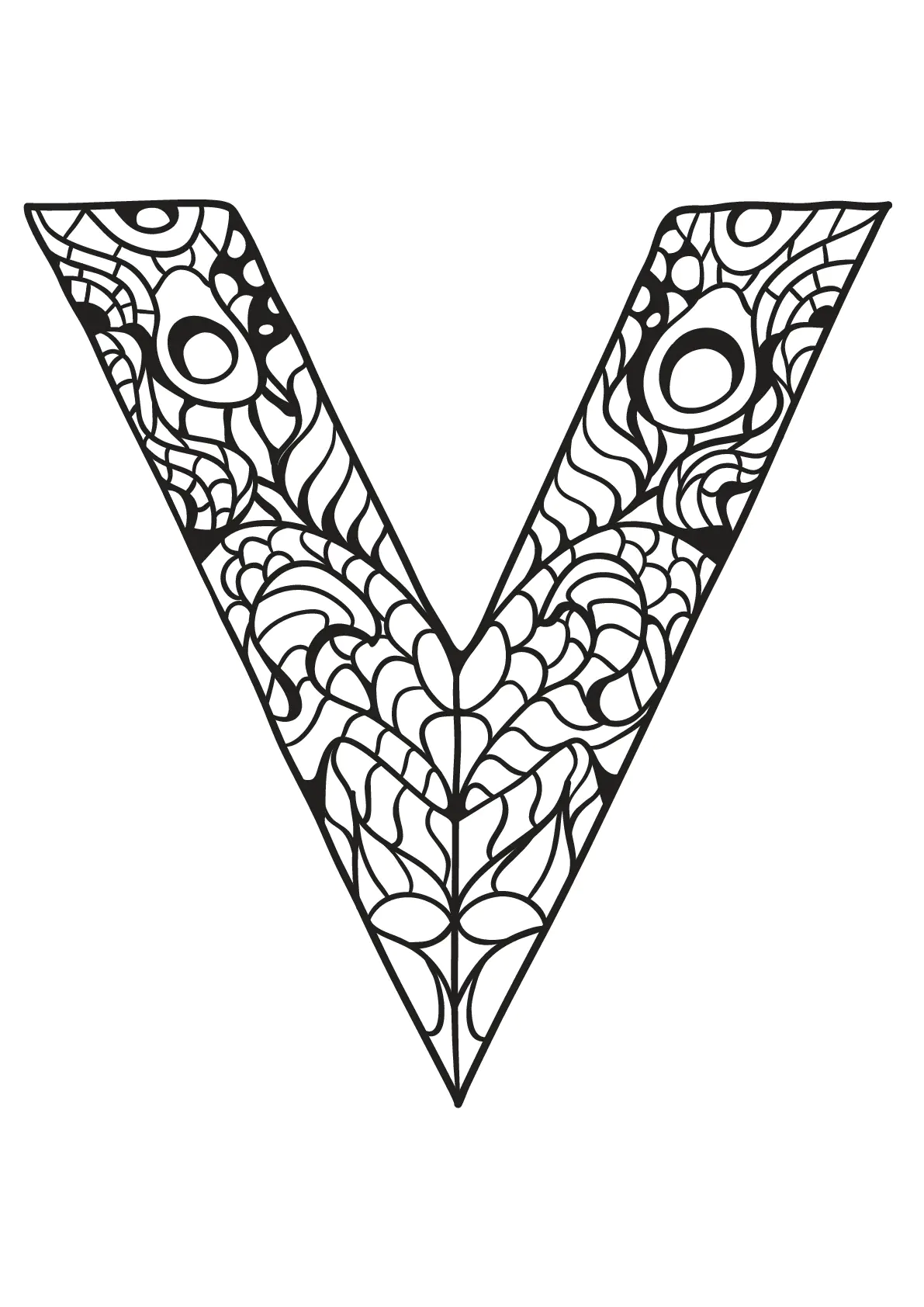 Alphabet for kids : V (Printable Coloring Page for Kids)