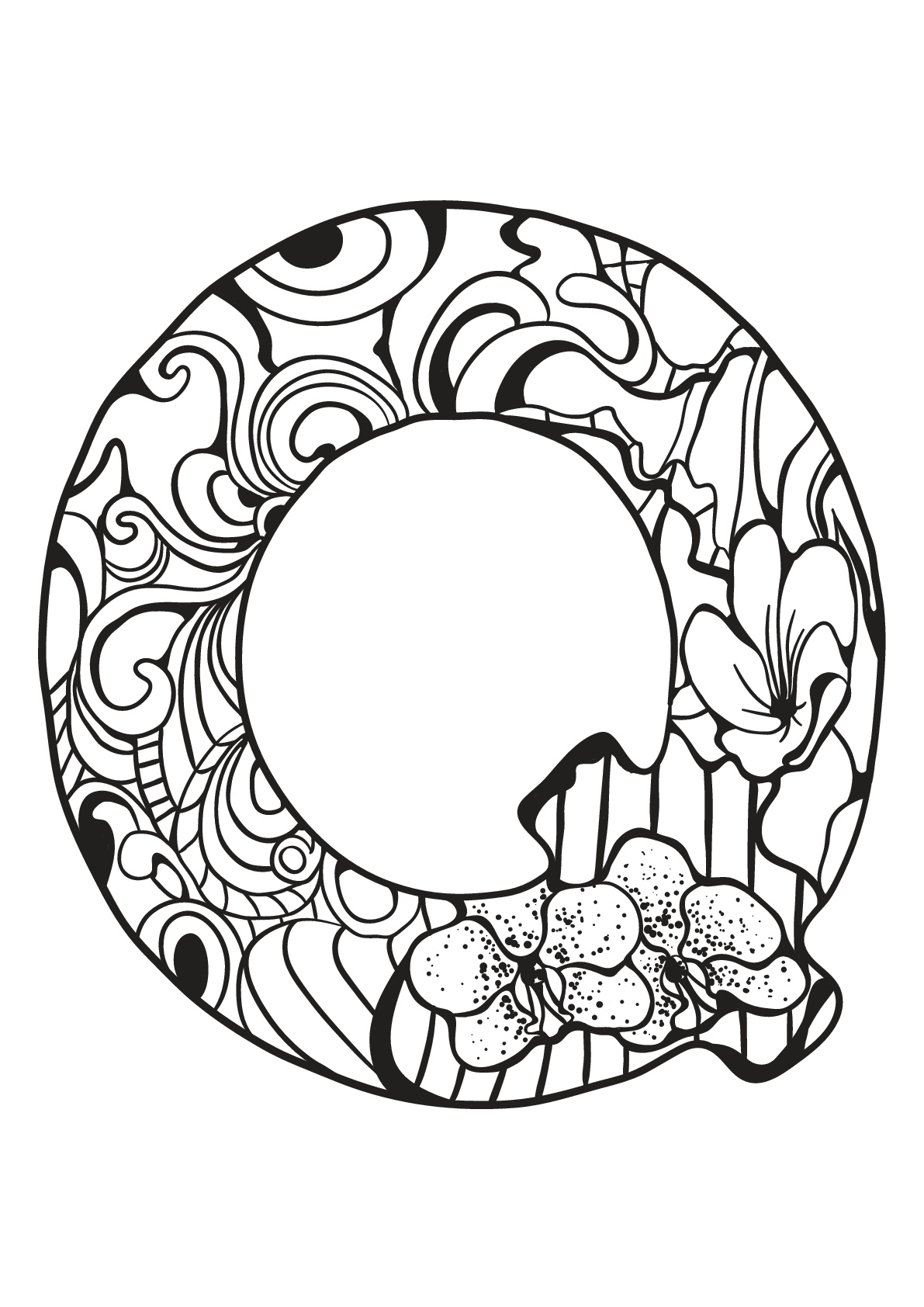 Alphabet coloring page to print and color for free : Q