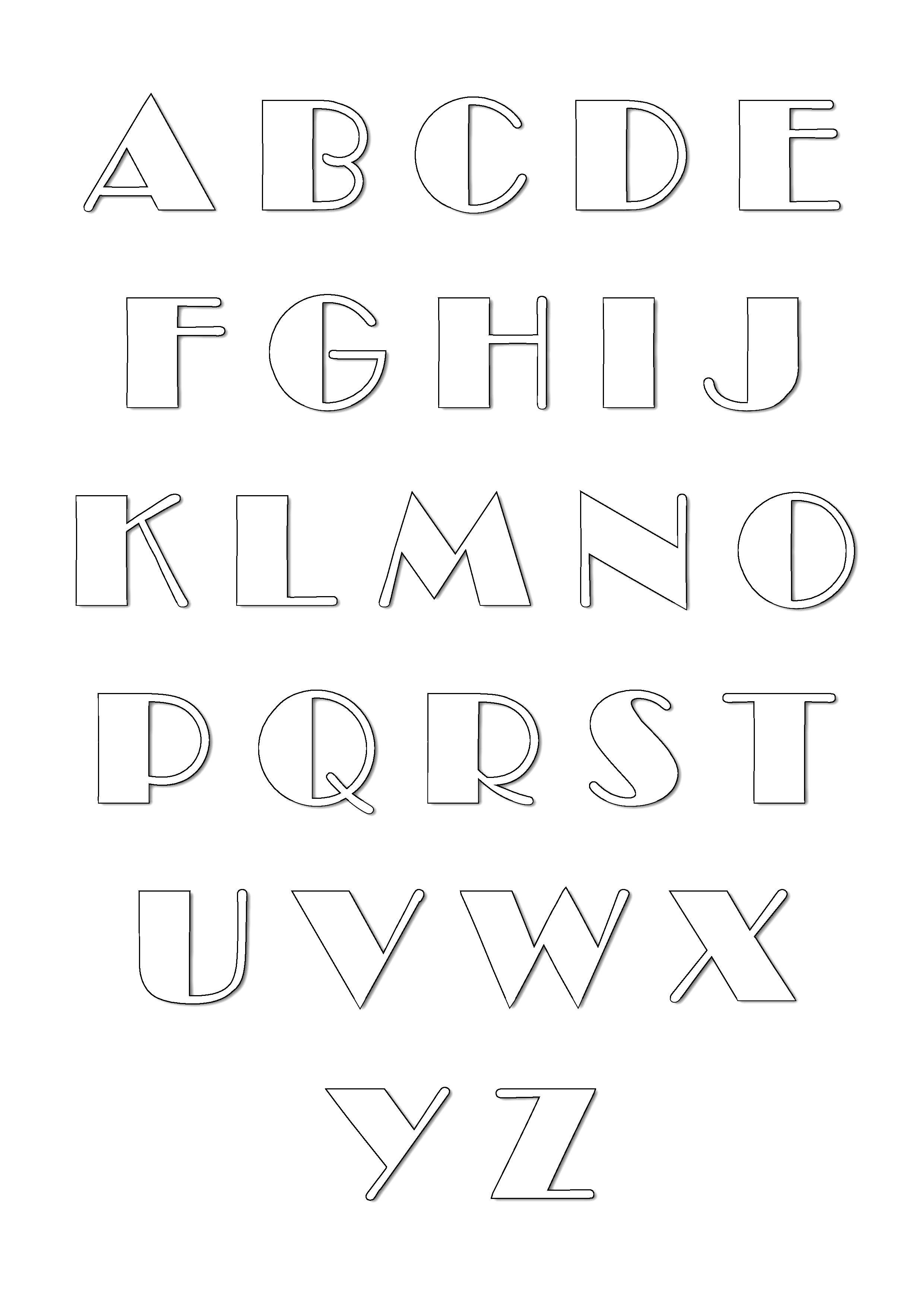 Beautiful Alphabet coloring page : From A to Z (Art Deco font)