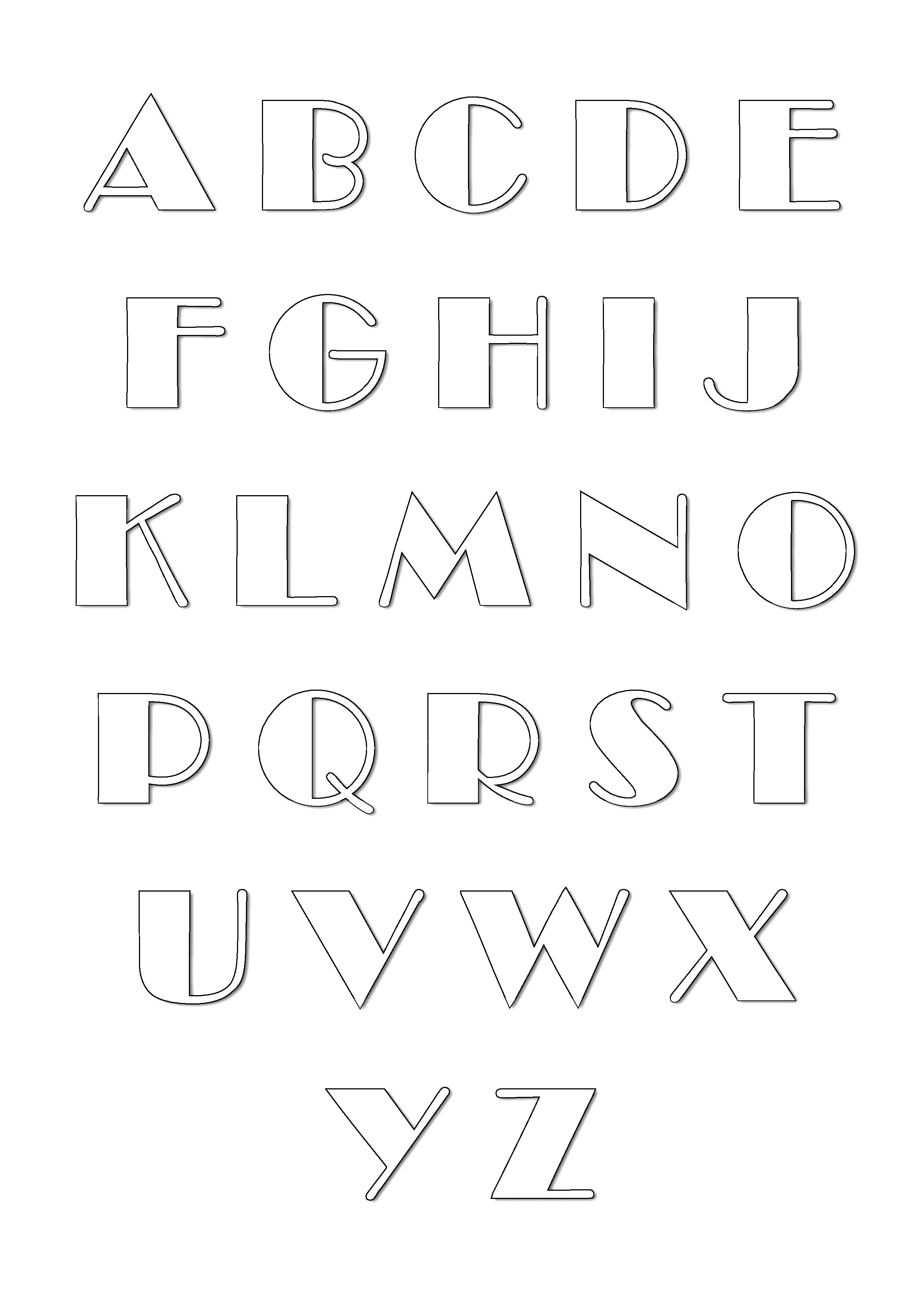 Alphabet to download for free : From A to Z (Printable Coloring Page for Kids)