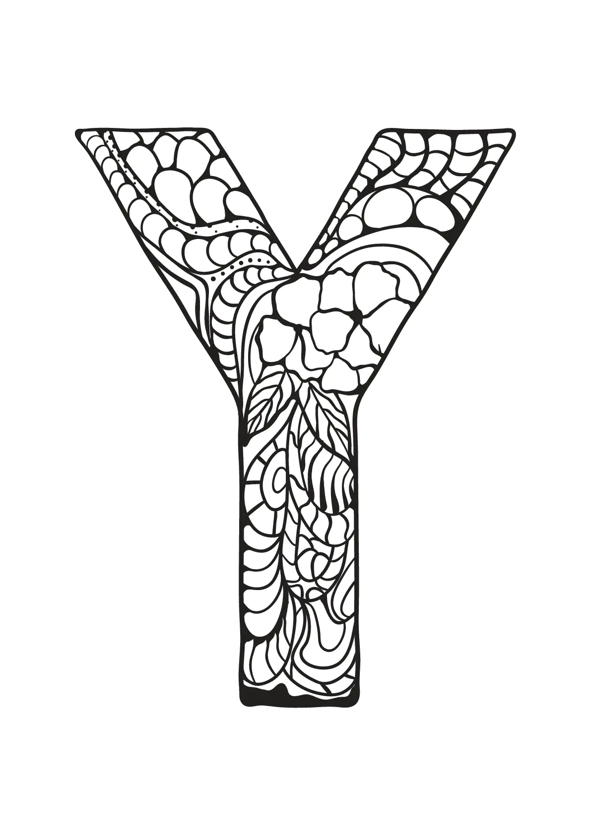 Alphabet to download : Y (Printable Coloring Page for Kids)