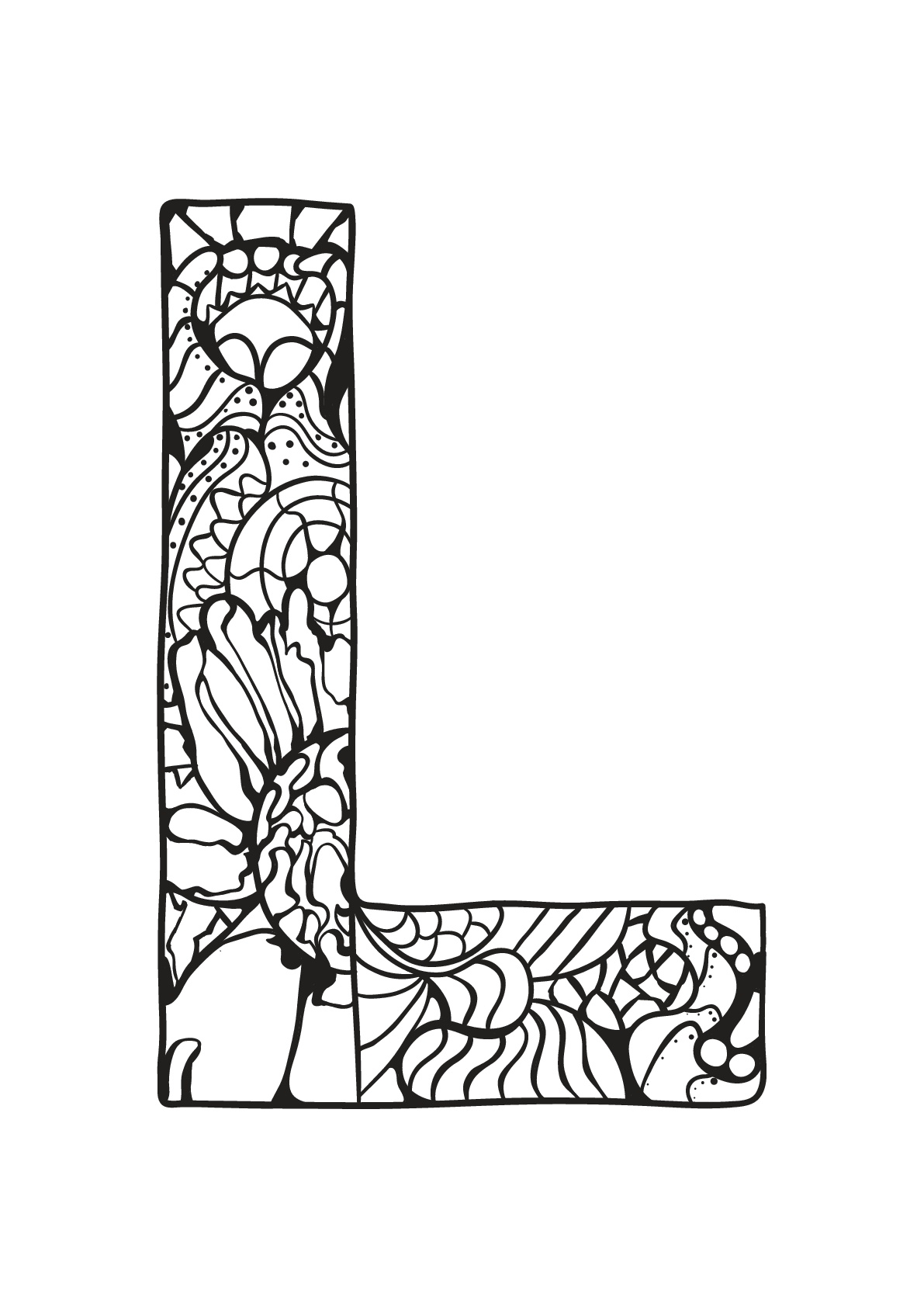 Beautiful Alphabet coloring page : L