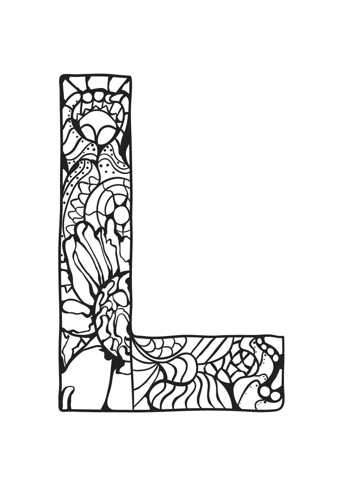 Alphabet to color for kids : L