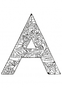Coloring page alphabet for children : A