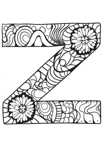 Coloring page alphabet free to color for kids : Z