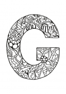 Coloring page alphabet to download for free : G