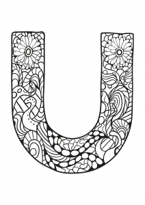 Coloring page alphabet to print for free : U
