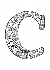 Coloring page alphabet to color for kids : C