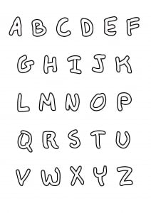 Coloring page alphabet to print : From A to Z