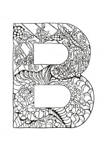 Coloring page alphabet to download for free : B