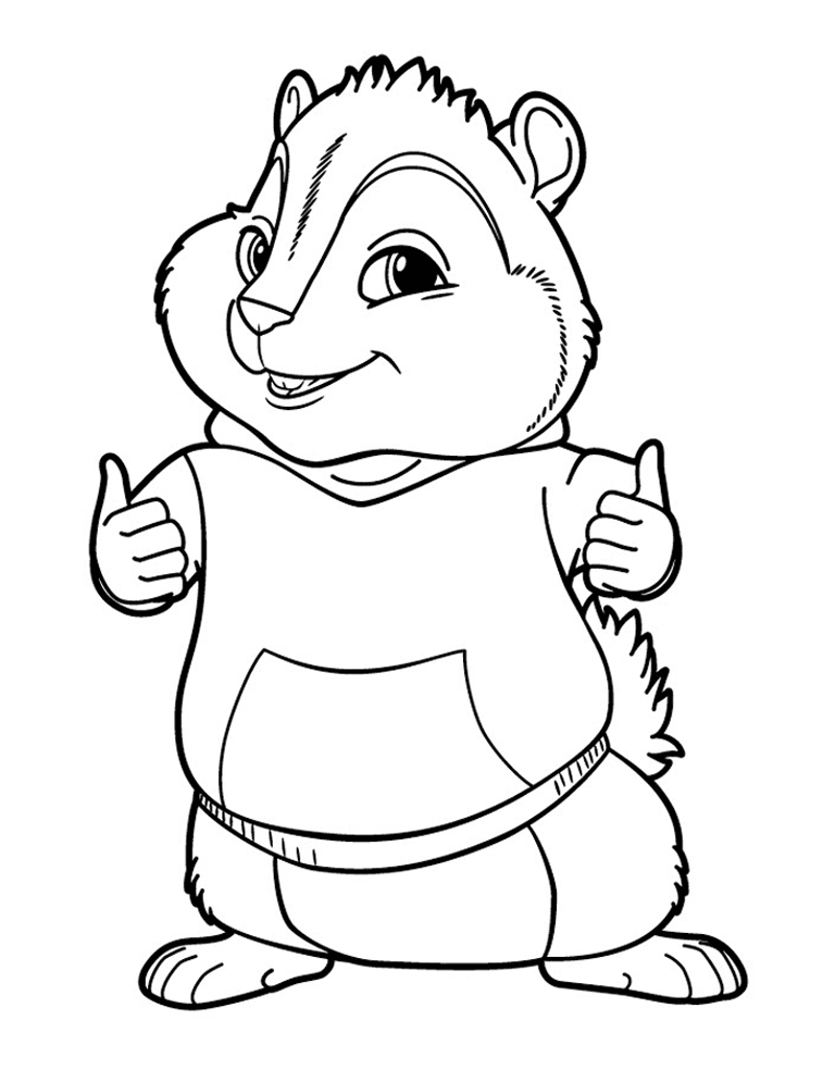 Alvin and the Chipmunks coloring page for kids
