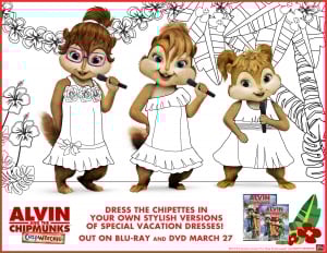 Alvin and the Chipmunks coloring page to print