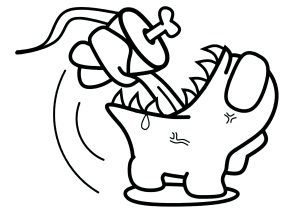 Printable Among Us Coloring Page for Kids : Enjoy your food