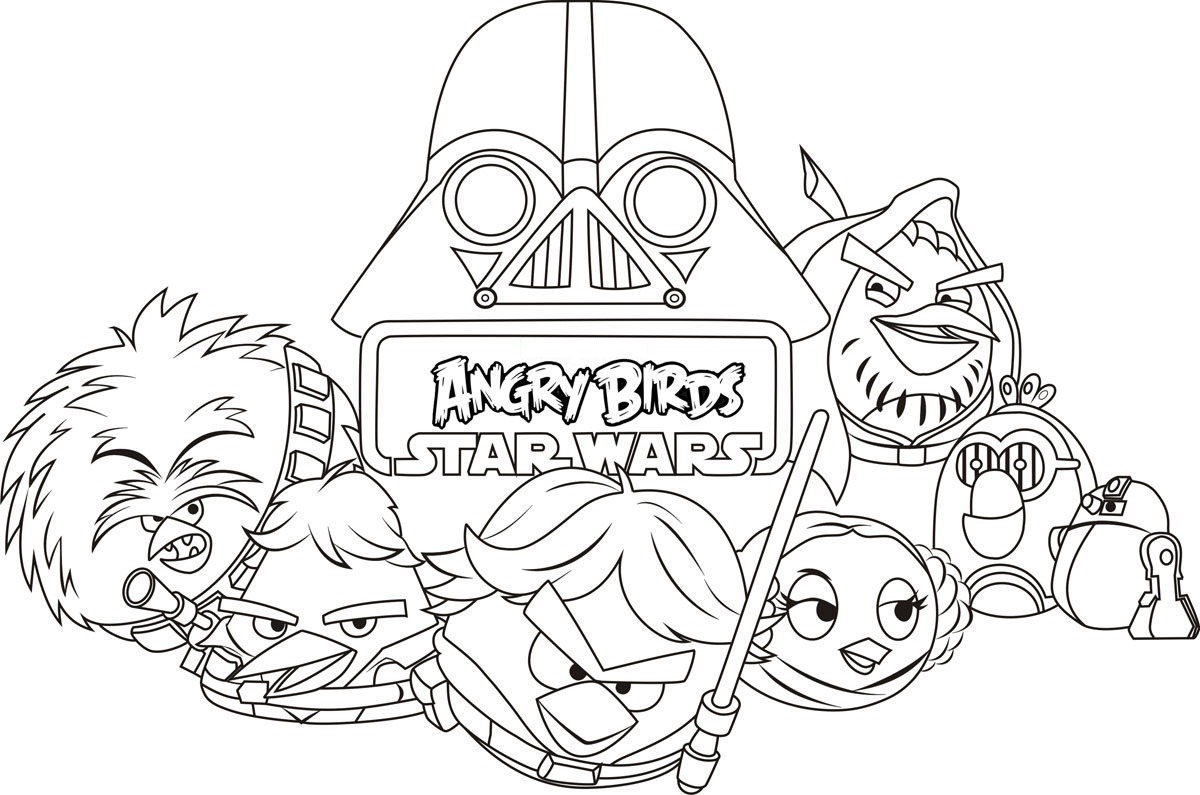 Coloring of all the characters of Angry Birds Star Wars