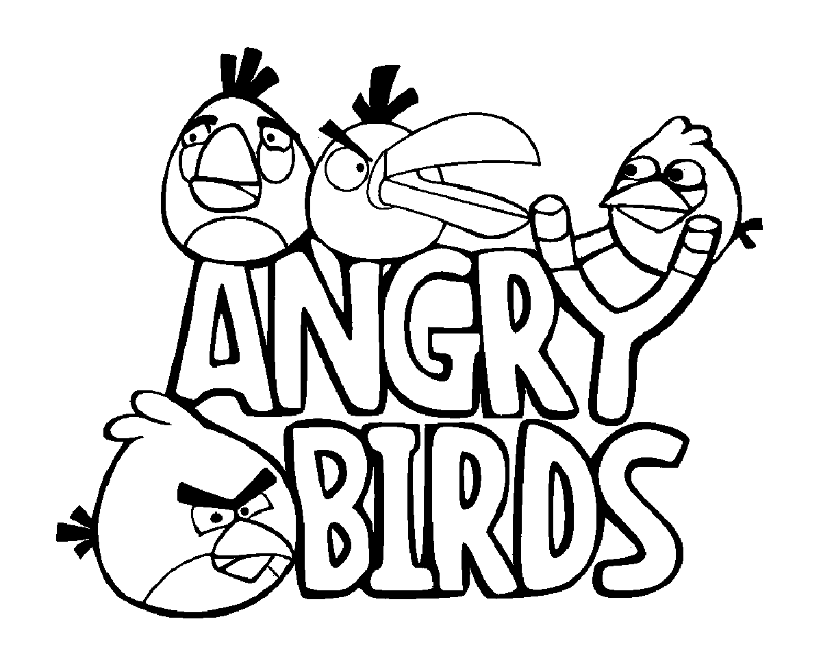 Angry birds drawing to download and print for kids
