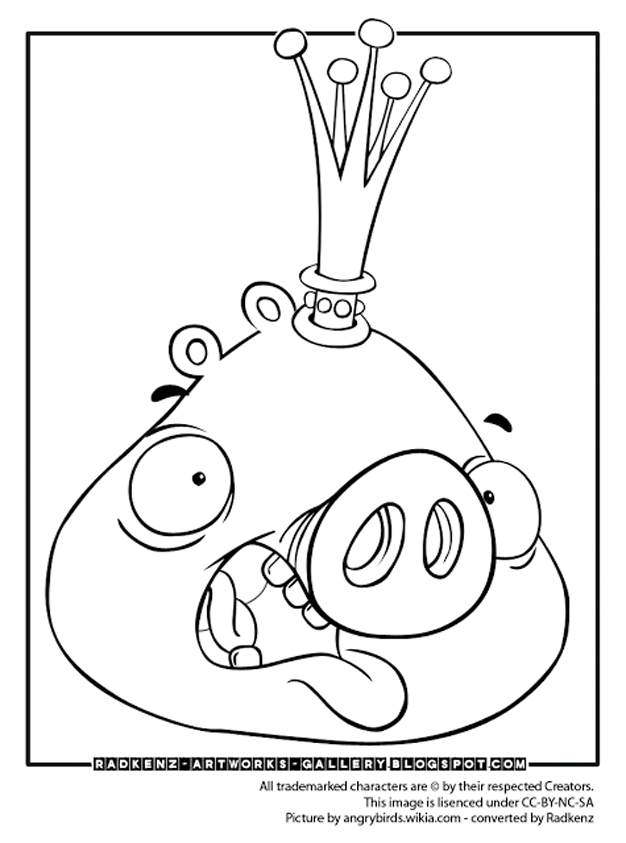 Nice simple Angry birds coloring pages for kids