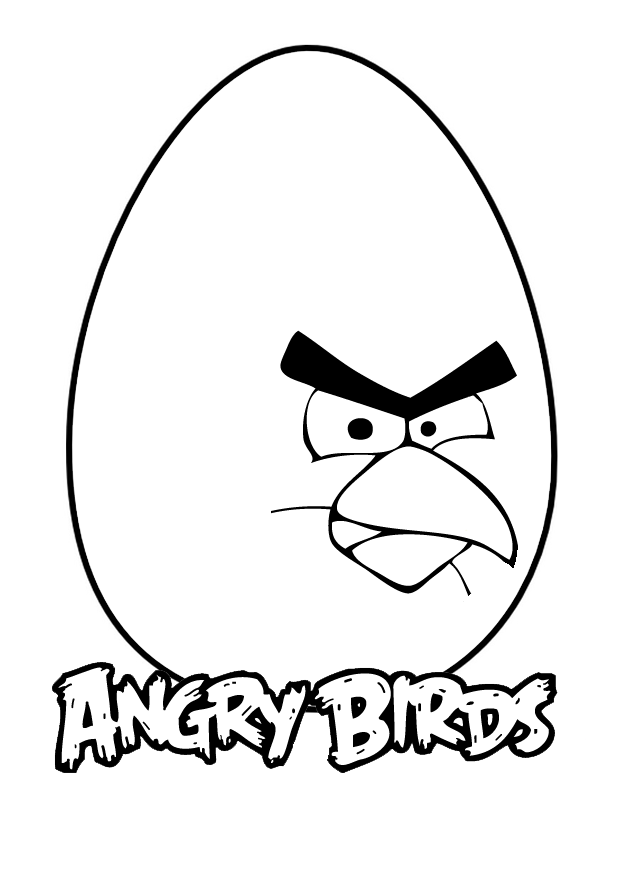 Nice simple Angry birds coloring pages for kids