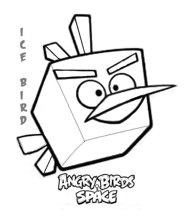 Simple Angry birds coloring pages for kids