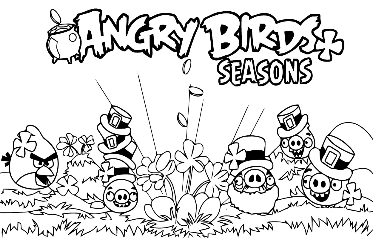Angry Birds Christmas Coloring Pages