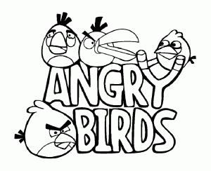 Coloring page angry birds to print