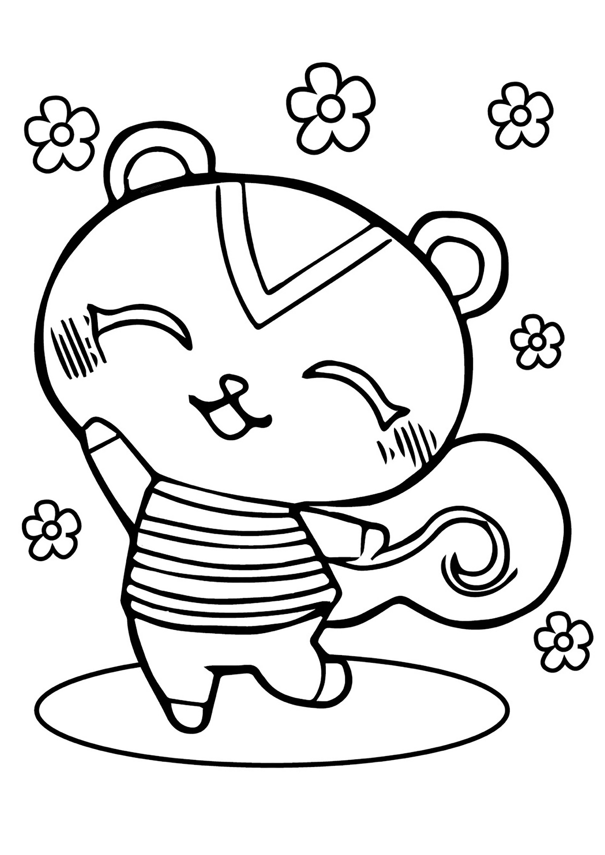 Simple Animal Crossing coloring page for children