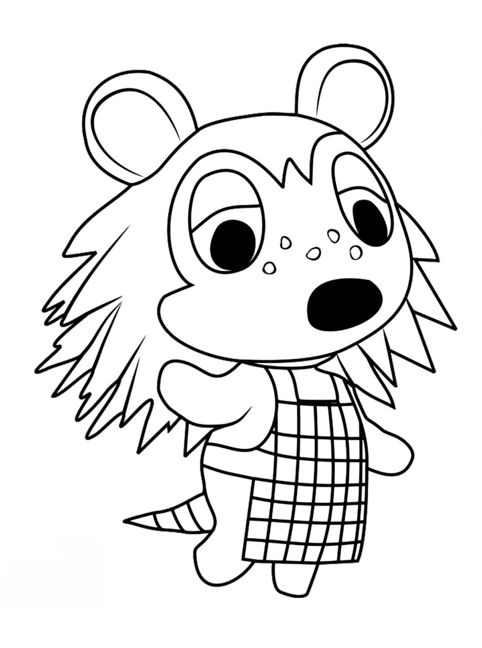 Printable Animal Crossing coloring page to print and color for free
