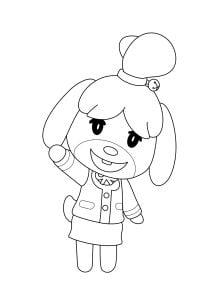 Printable Animal Crossing Coloring Page for Kids : Marie (dog)