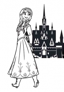 Printable Anna (La reine des neiges) Coloring Page for Kids : Anna la reine des neiges to download for free