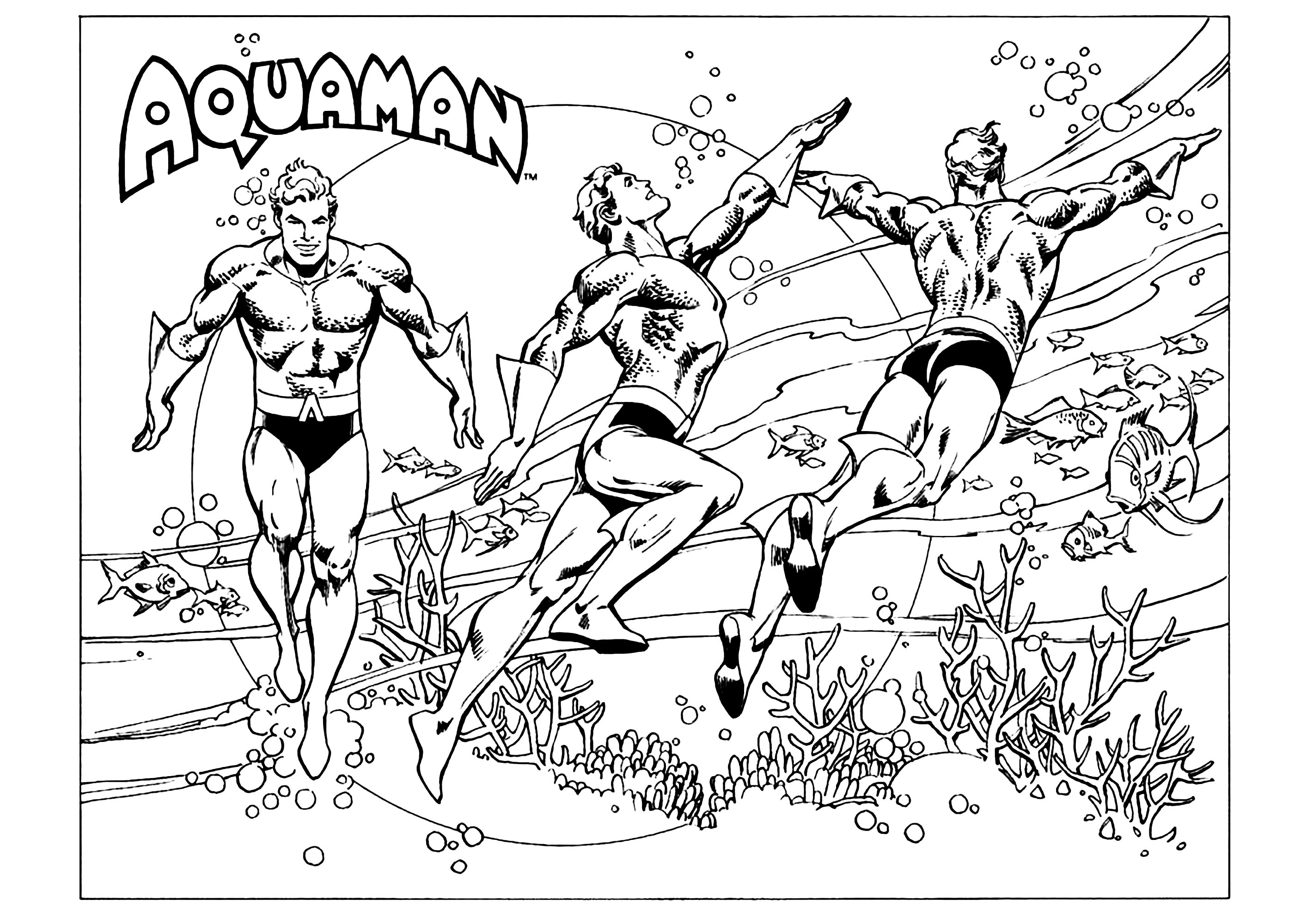 Aquaman coloring page to download for free