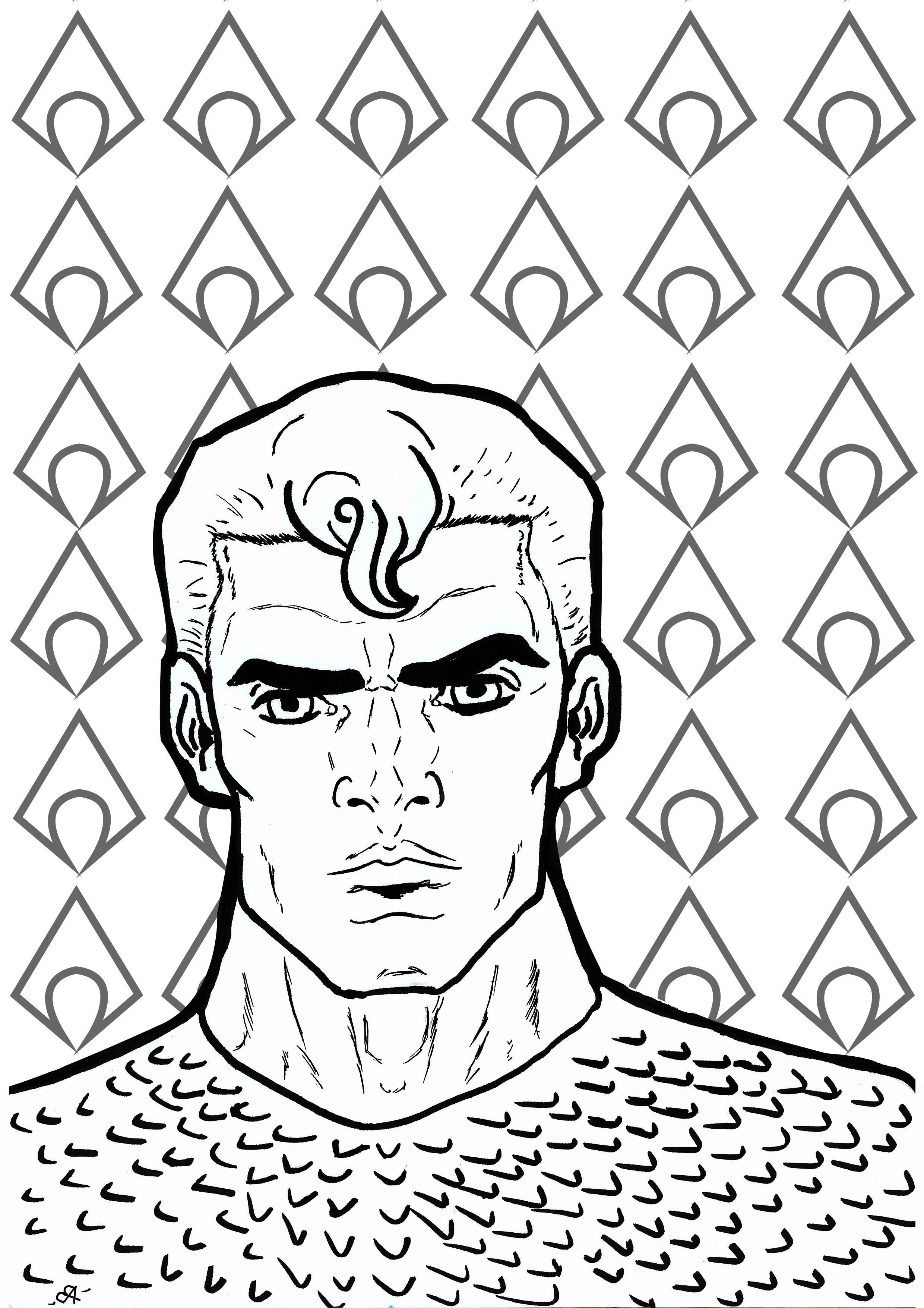 Simple Aquaman coloring page