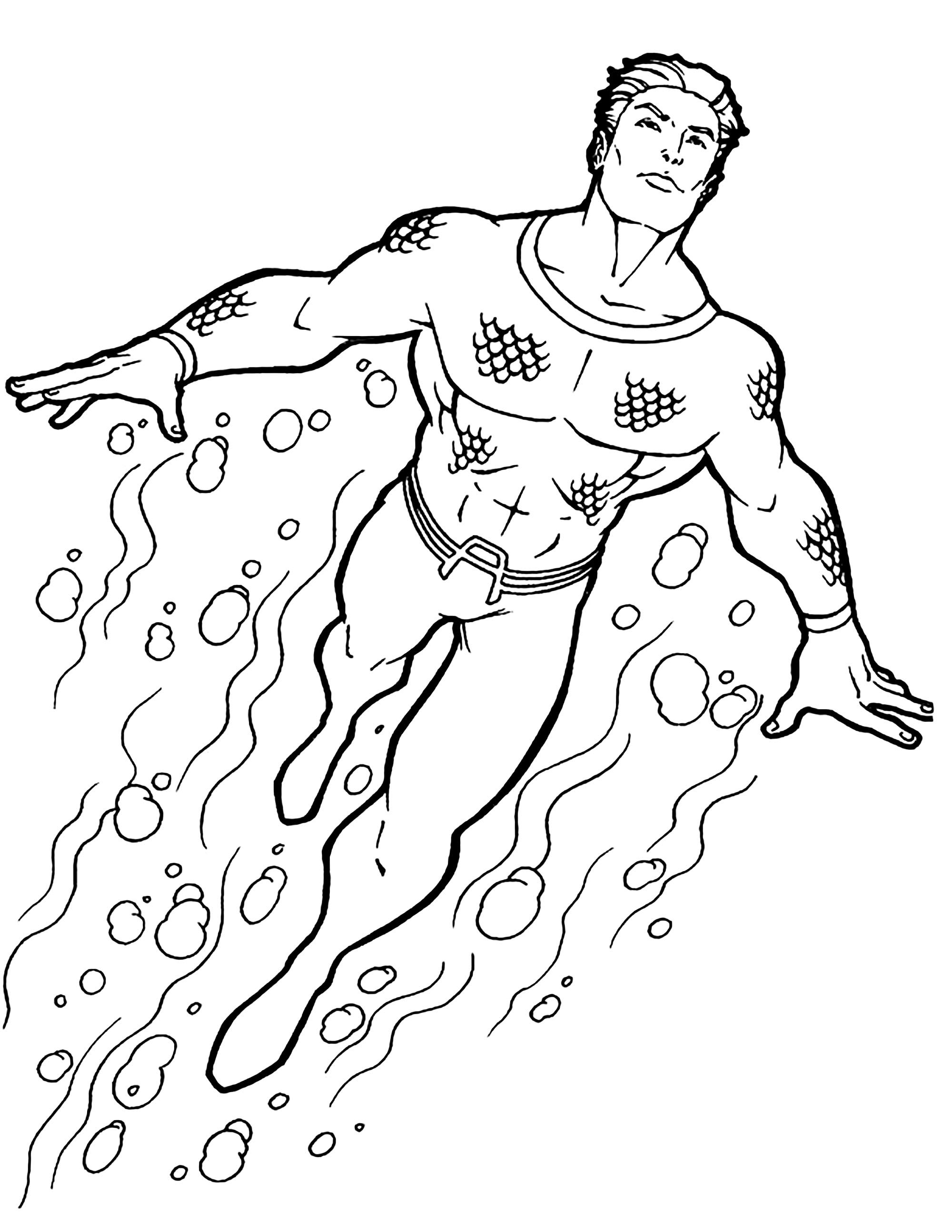 Simple Aquaman coloring page