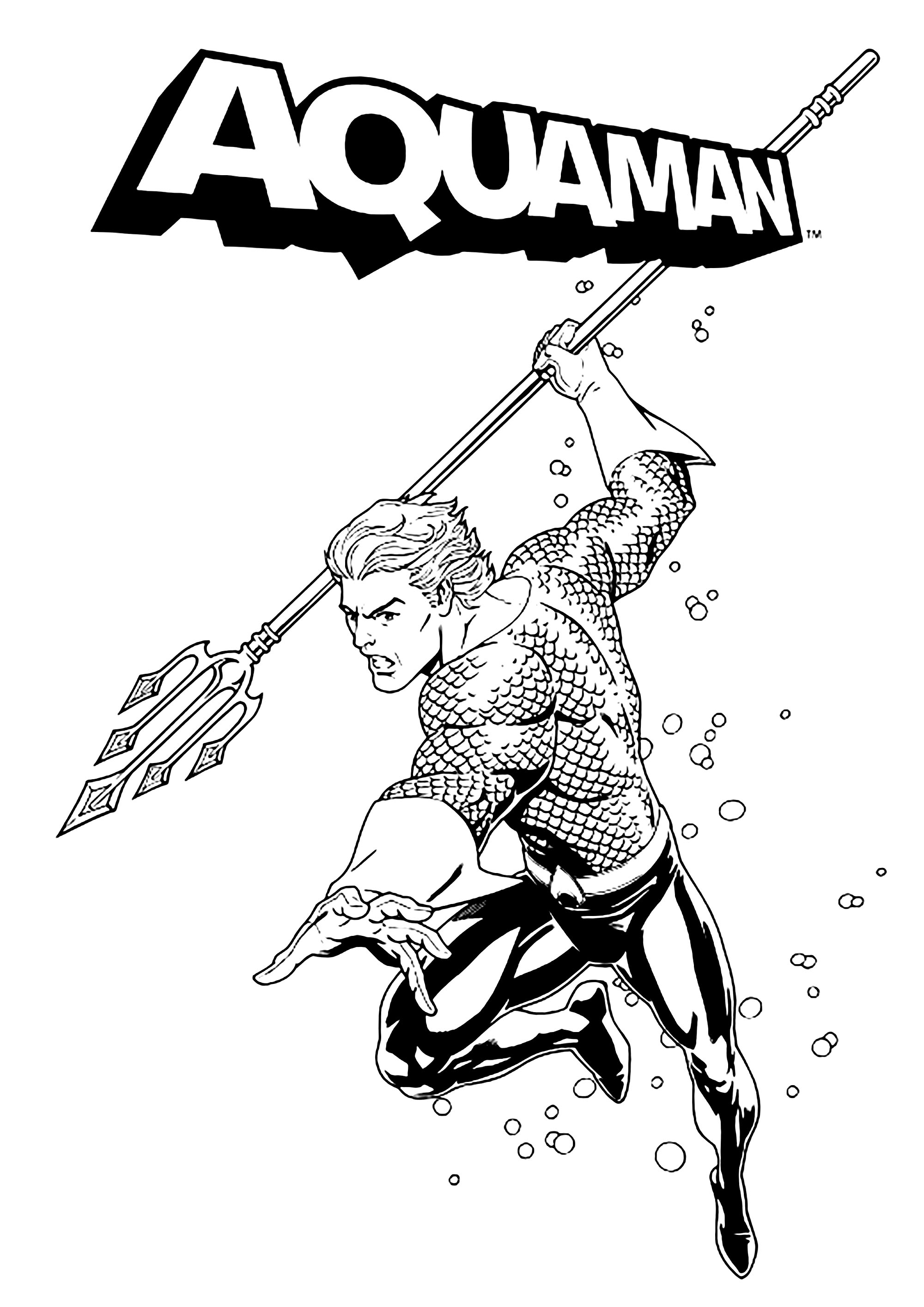 Beautiful Aquaman coloring page